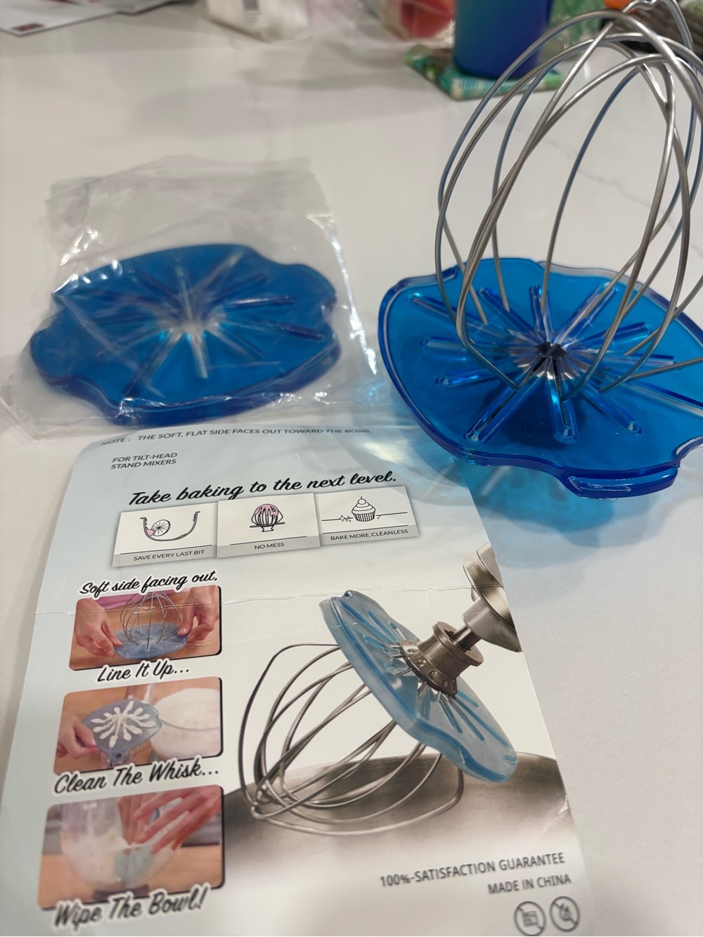 Blue Silicone Whisk Guard / Bowl Wiper (Set)